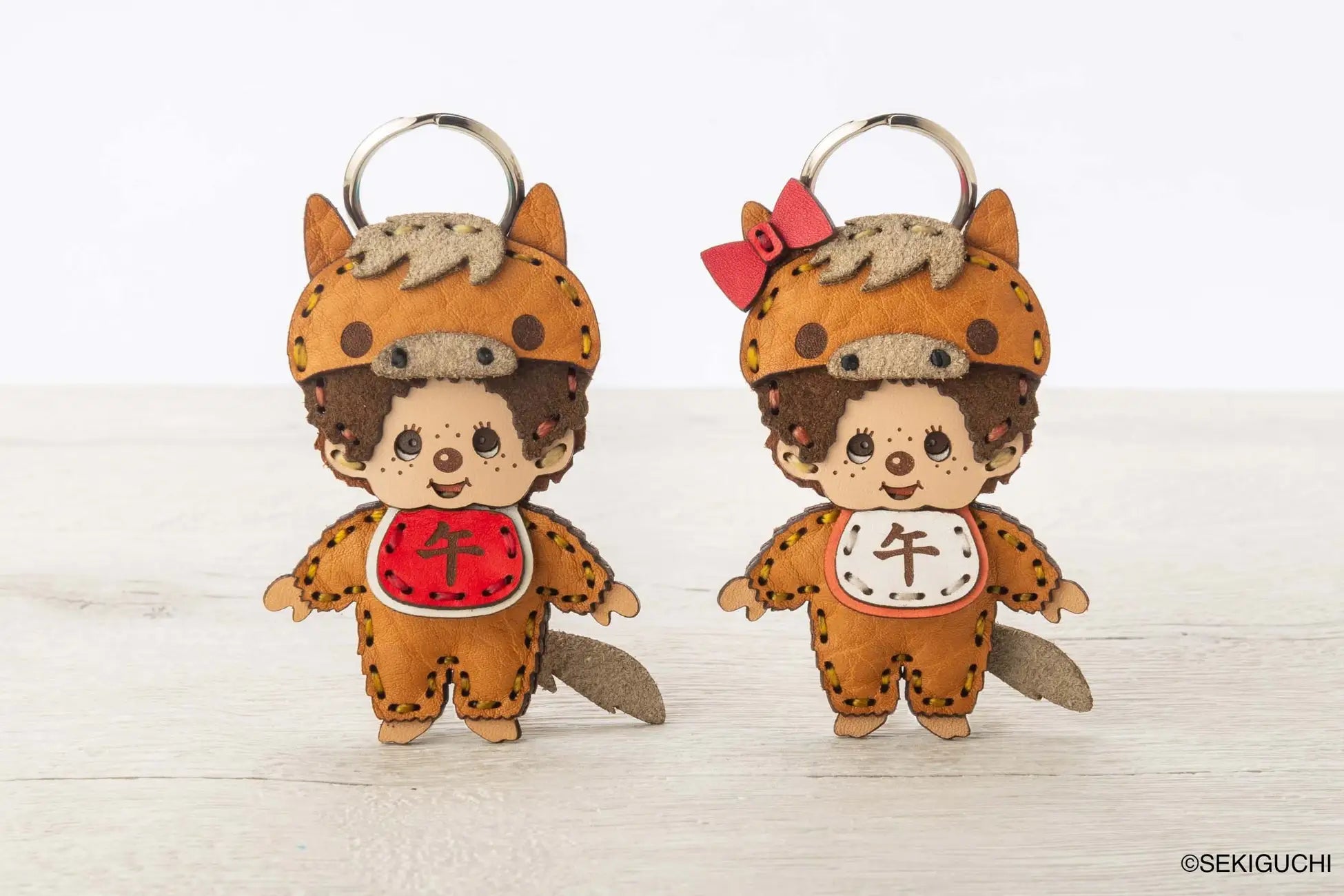 Monchhichi Zodiac Horse Leather Keychain 2026 | Japanese New Year