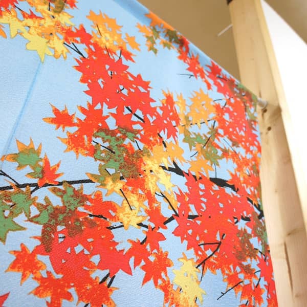 Japanese Door Curtain Noren – “Shiki Fuji: Autumn” Colorful Maple Leaves 85×150cm (Made in Japan)