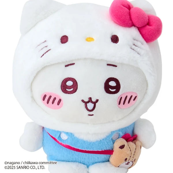 Chiikawa × Sanrio Characters Plush – Chiikawa Dressed as Hello Kitty (Japan)