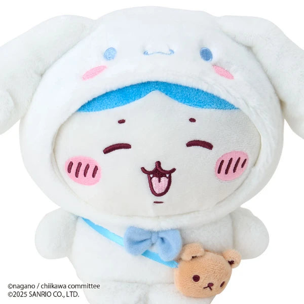 Chiikawa × Sanrio Characters Plush – Hachiwari Dressed as Cinnamoroll (Japan)