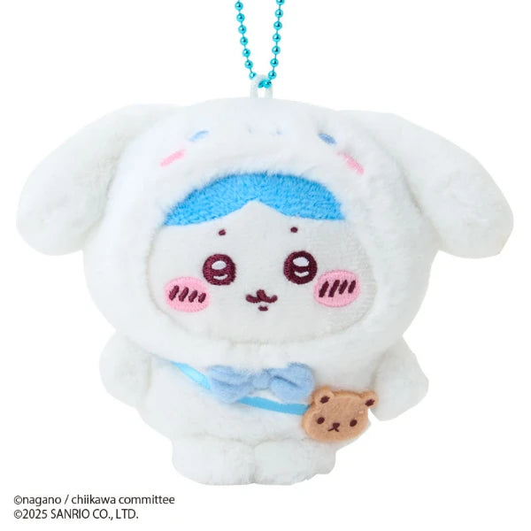 Chiikawa × Sanrio Mascot Holder – Hachiware Dressed as Cinnamoroll (Japan)