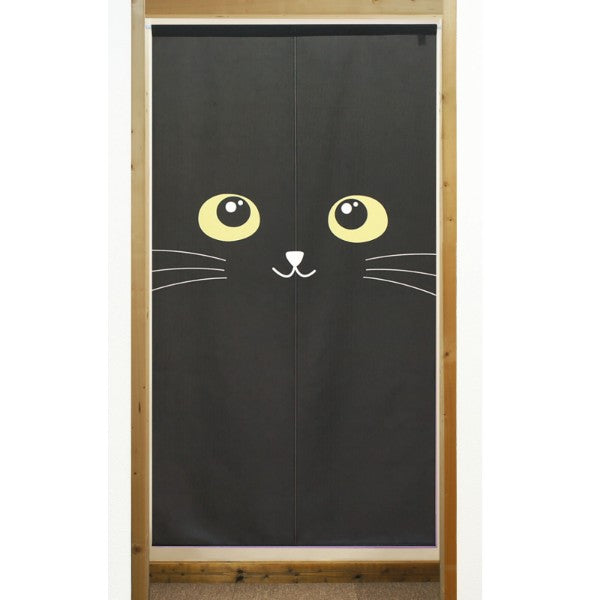 Made in Japan Black Cat Face Noren Door Curtain Japan Version
