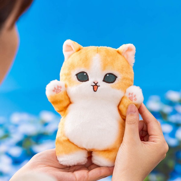 Mofusand Hyokkori Plush – Standing Cat (Brown & White) (Japan)