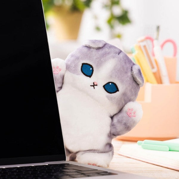 Mofusand Hyokkori Plush – Standing Cat (Gray & White) (Japan)