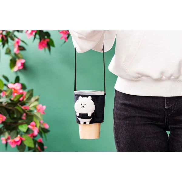 Nagano Characters Plush Drink Holder – Joke Bear (Self-Deprecating Bear) Ver. (Japan)