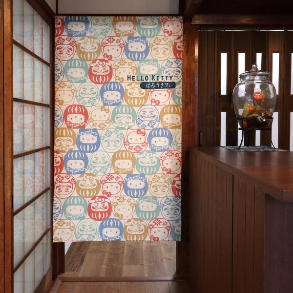 Sanrio Japanese Door Curtain Noren – Hello Kitty Daruma Design 85×150cm (Made in Japan)