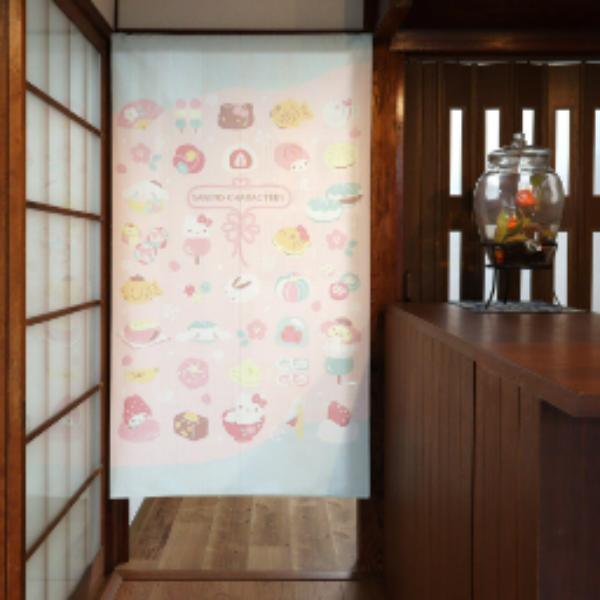 Sanrio Japanese Door Curtain Noren – Wagashi Sweets Design 85×150cm (Made in Japan)