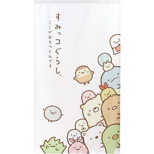 Sanrio Sumikko Gurashi Japanese Door Curtain Noren – “Noren no Sumi” Corner Design 85×150cm (Made in Japan)