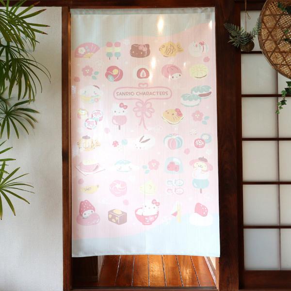 Sanrio Japanese Door Curtain Noren – Wagashi Sweets Design 85×150cm (Made in Japan)