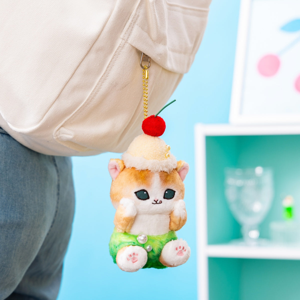 mofusand Diner Plush Mascot – Cream Soda Cat Ver. (Japan)