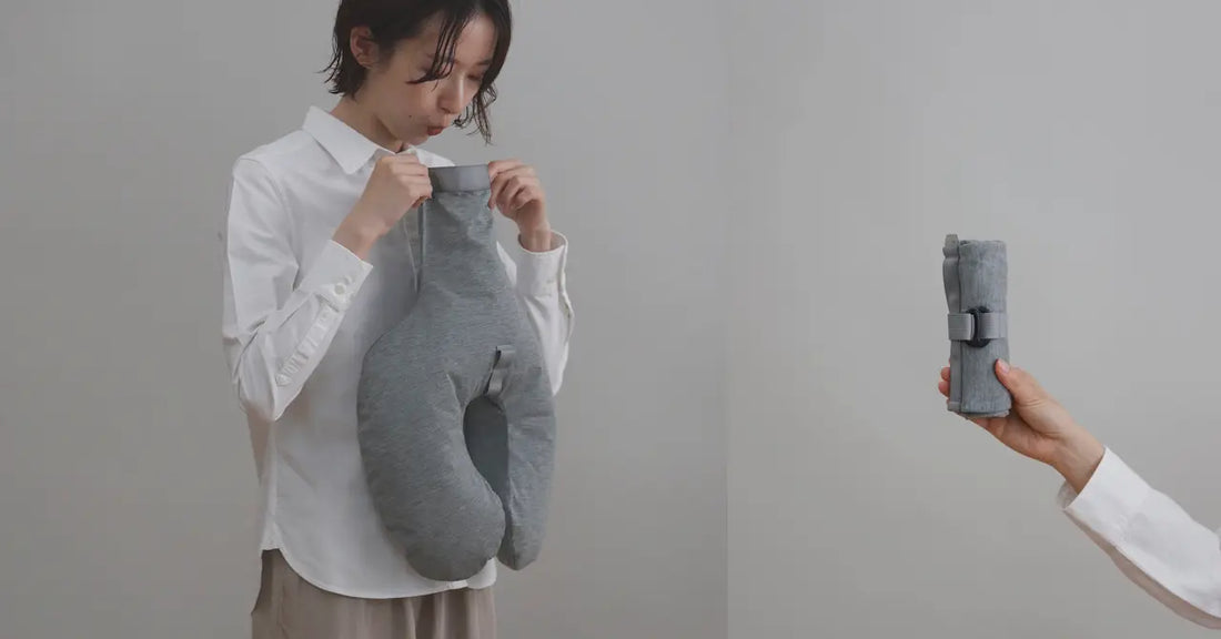 【New Arrival】The fuu Neck Pillow in Light Gray – Compact Comfort You Can Take Anywhere