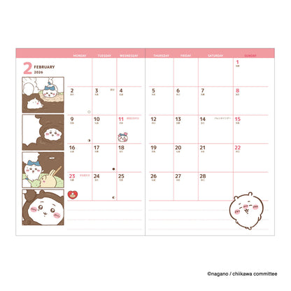 Chiikawa A6 Comic Monthly Diary 2026 – Nakayoshi Ver. (Japan)