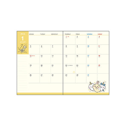Chiikawa A6 Monthly Diary 2026 – Everyone Ver. (Japan)