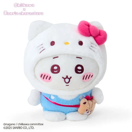 Chiikawa × Sanrio Characters Plush – Chiikawa Dressed as Hello Kitty (Japan)