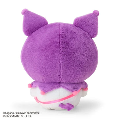 Chiikawa × Sanrio Characters Plush – Momonga Dressed as Kuromi (Japan)