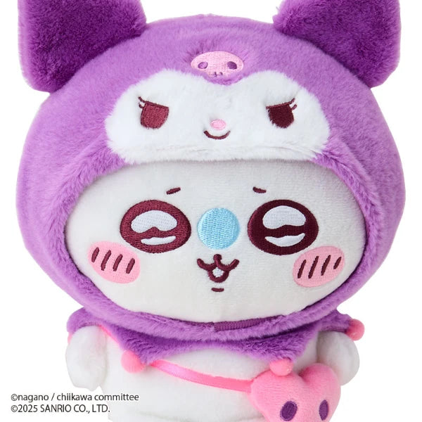 Chiikawa × Sanrio Characters Plush – Momonga Dressed as Kuromi (Japan)