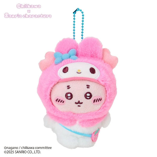 Chiikawa × Sanrio Mascot Holder – Furuhonya Dressed as My Melody (Japan)