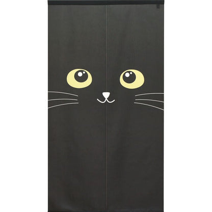 Made in Japan Black Cat Face Noren Door Curtain Japan Version