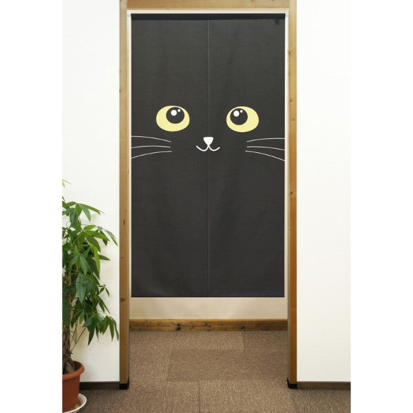 Made in Japan Black Cat Face Noren Door Curtain Japan Version
