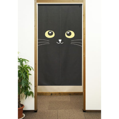 Made in Japan Black Cat Face Noren Door Curtain Japan Version