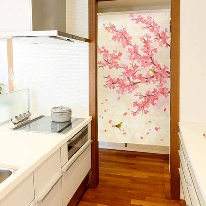 Made in Japan Sakura Cherry Blossom and Bird Noren Door Curtain Japan Version