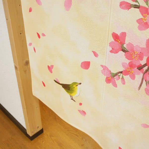 Made in Japan Sakura Cherry Blossom and Bird Noren Door Curtain Japan Version