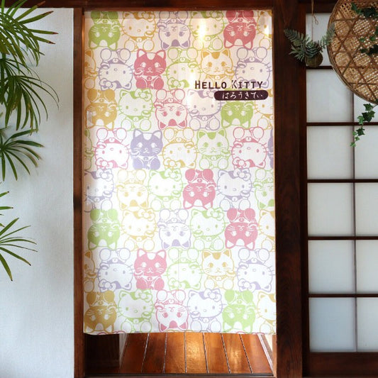 Made in Japan Sanrio Hello Kitty Lucky Cat Noren Door Curtain Japan Version
