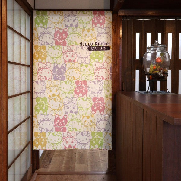 Made in Japan Sanrio Hello Kitty Lucky Cat Noren Door Curtain Japan Version
