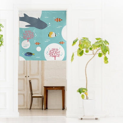 Made in Japan Sea Creatures Noren Door Curtain Half Size Japan Version