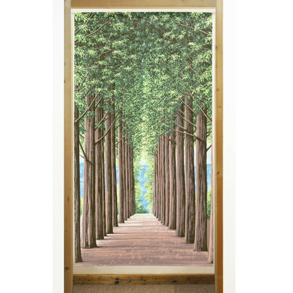 Made in Japan Tree-Lined Landscape Noren Door Curtain Japan Version