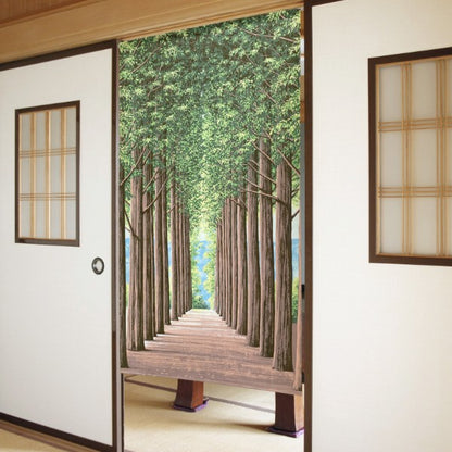Made in Japan Tree-Lined Landscape Noren Door Curtain Japan Version