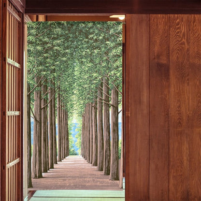 Made in Japan Tree-Lined Landscape Noren Door Curtain Japan Version