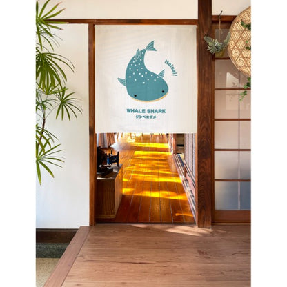 Made in Japan Whale Shark Noren Door Curtain Half Size Japan Version