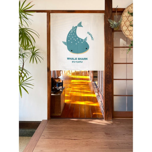 Made in Japan Whale Shark Noren Door Curtain Half Size Japan Version