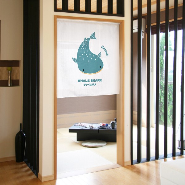Made in Japan Whale Shark Noren Door Curtain Half Size Japan Version