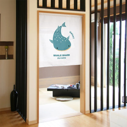Made in Japan Whale Shark Noren Door Curtain Half Size Japan Version