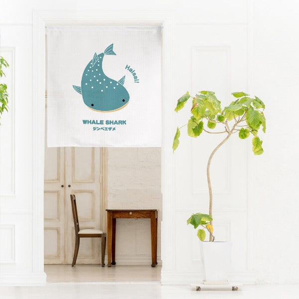 Made in Japan Whale Shark Noren Door Curtain Half Size Japan Version