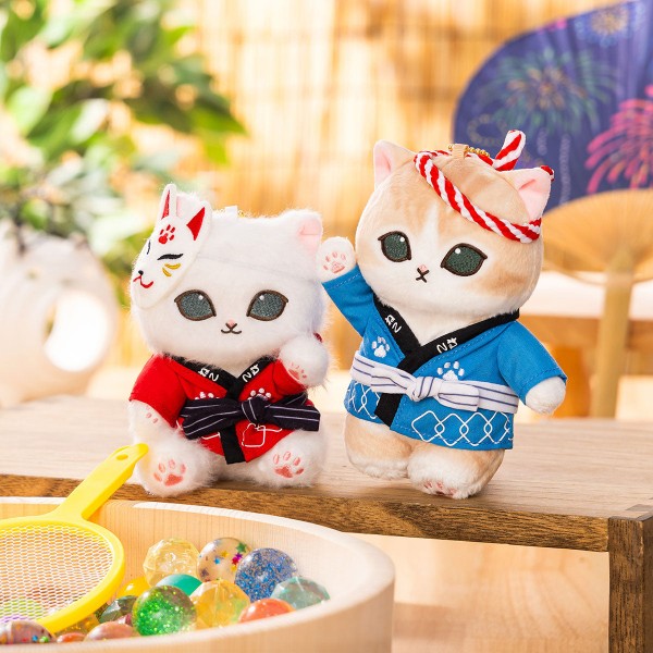 Mofusand Festival Cat Plush Mascot Charm Red Happi Japan Version