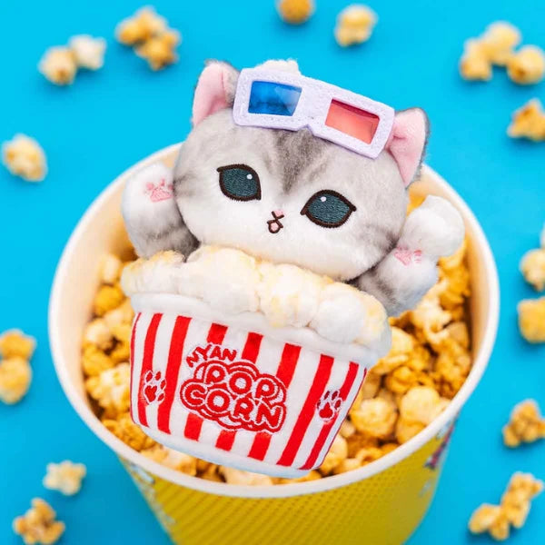 Mofusand Fluffy Journey Popcorn Cat Plush Mascot – Japan