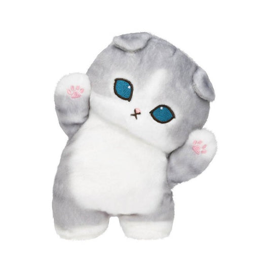 Mofusand Hyokkori Plush – Standing Cat (Gray & White) (Japan)