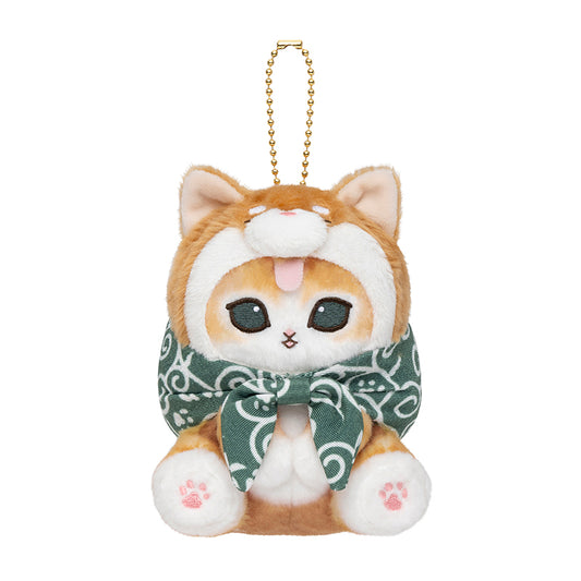 Mofusand Shiba Inu Cat Plush Mascot Charm Furoshiki Red Shiba Japan Version