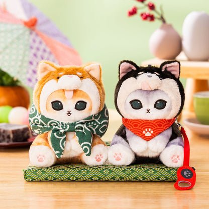 Mofusand Shiba Inu Cat Plush Mascot Charm Furoshiki Red Shiba Japan Version
