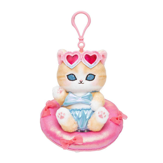 Mofusand Vacation Gal Mascot – Brown & White Cat with Float Ring (Japan)