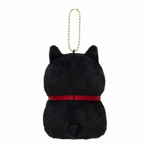 Mofusand Black Cat Plush Mascot (Red Ribbon, Sitting Pose) – Japan