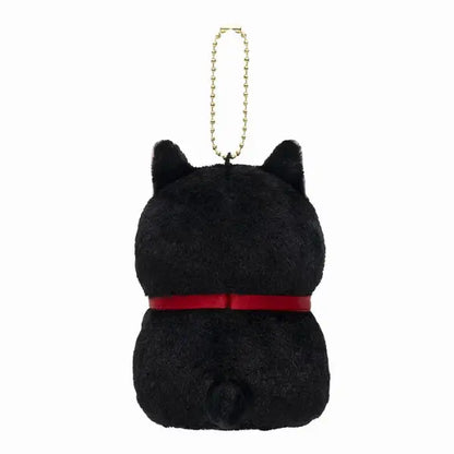 Mofusand Black Cat Plush Mascot (Red Ribbon, Sitting Pose) – Japan