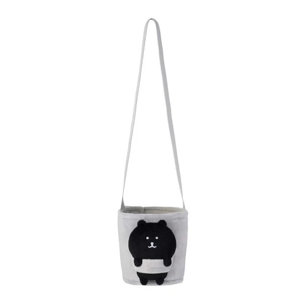 Nagano Characters Plush Drink Holder – Joke Bear (Self-Deprecating Bear) Dark Ver. (Japan)