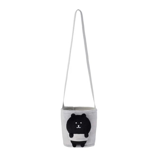 Nagano Characters Plush Drink Holder – Joke Bear (Self-Deprecating Bear) Dark Ver. (Japan)