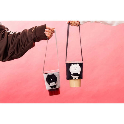 Nagano Characters Plush Drink Holder – Joke Bear (Self-Deprecating Bear) Dark Ver. (Japan)