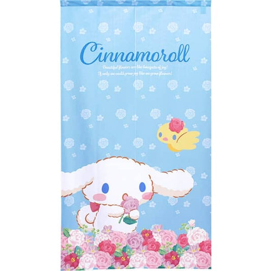 Sanrio Japanese Door Curtain Noren – Cinnamoroll Heartful Flower Design 85×150cm (Made in Japan)