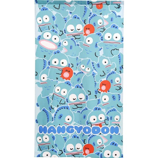 Sanrio Japanese Door Curtain Noren – Hangyodon “Gyugyutto Ippai” Design 85×150cm (Made in Japan)